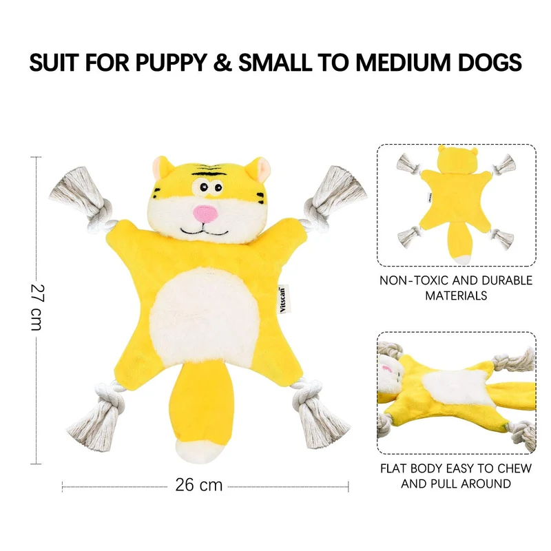 Juguetes para perros pequeños, juguetes para cachorros sin pelusa con arrugas, juguetes para masticar cachorros, juguetes para perros, cuerda de algodón, juguete para perros de animales, 3 juguetes para perros indestructibles