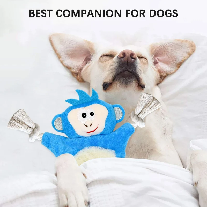 Juguetes para perros pequeños, juguetes para cachorros sin pelusa con arrugas, juguetes para masticar cachorros, juguetes para perros, cuerda de algodón, juguete para perros de animales, 3 juguetes para perros indestructibles
