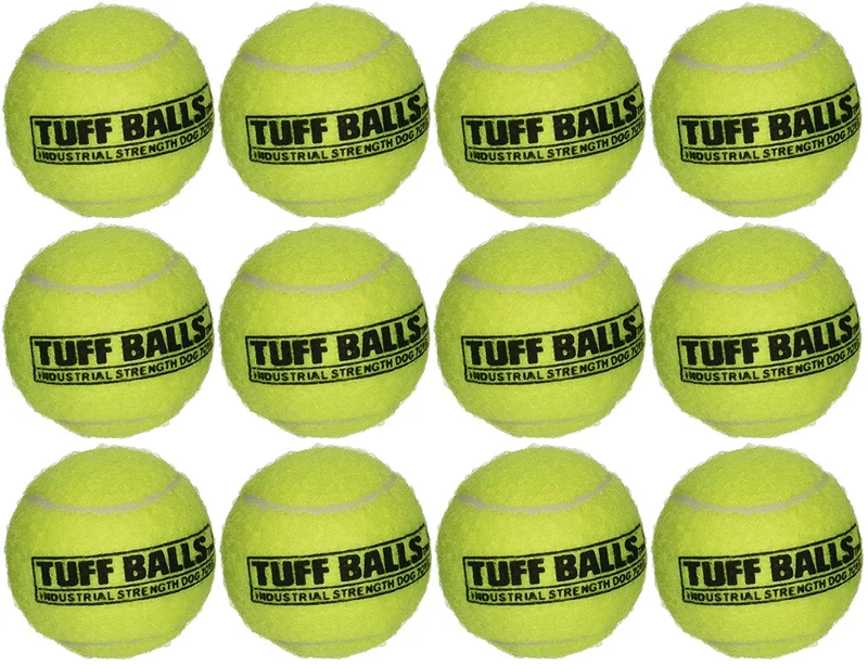 12 Bolas Tuff Balls, juguetes para perros con fuerza industrial, Amarillo