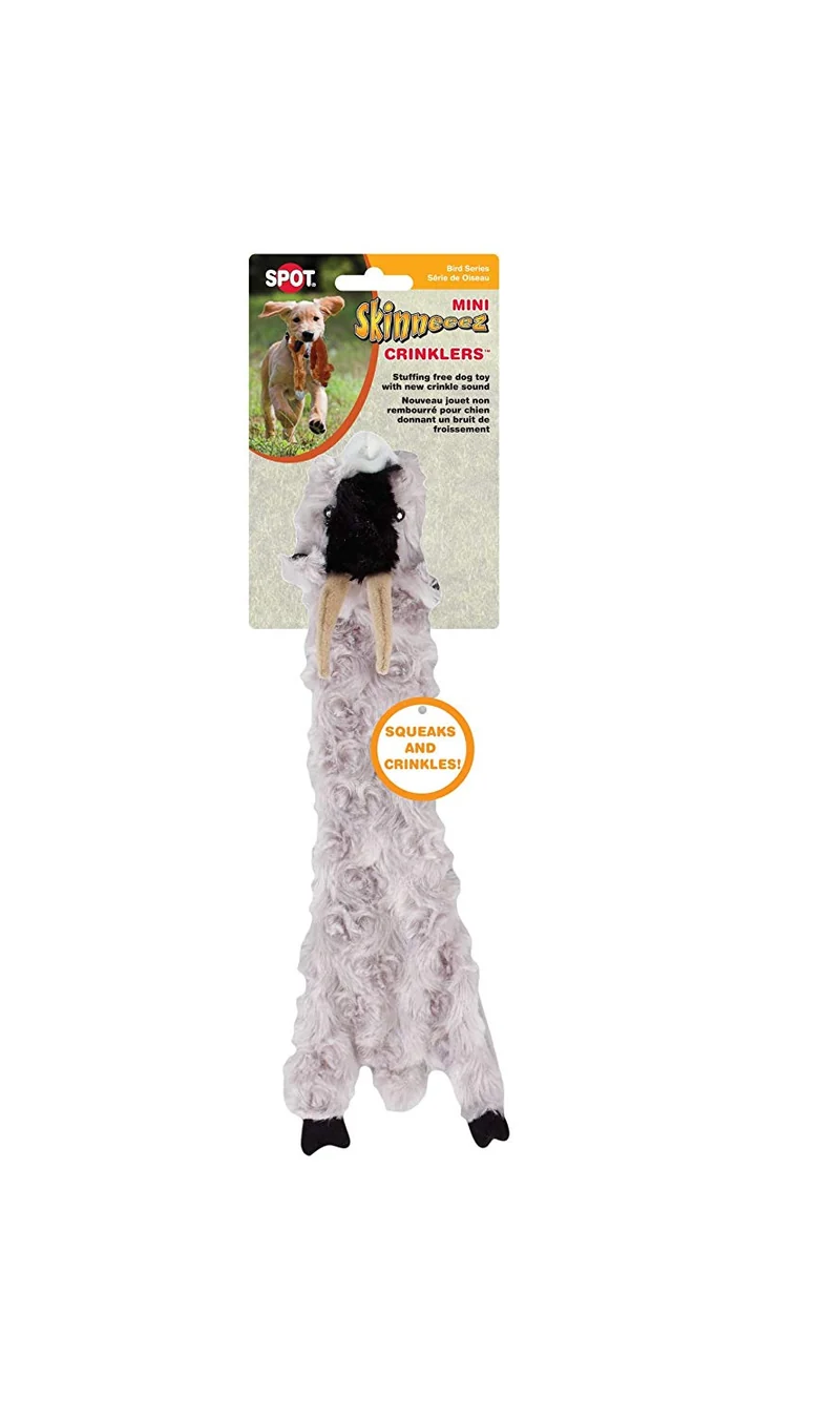 Juguete para perros Skinneeez Crinklers, duradero, sin relleno, antiarrugas, SPOT por Ethical Pet