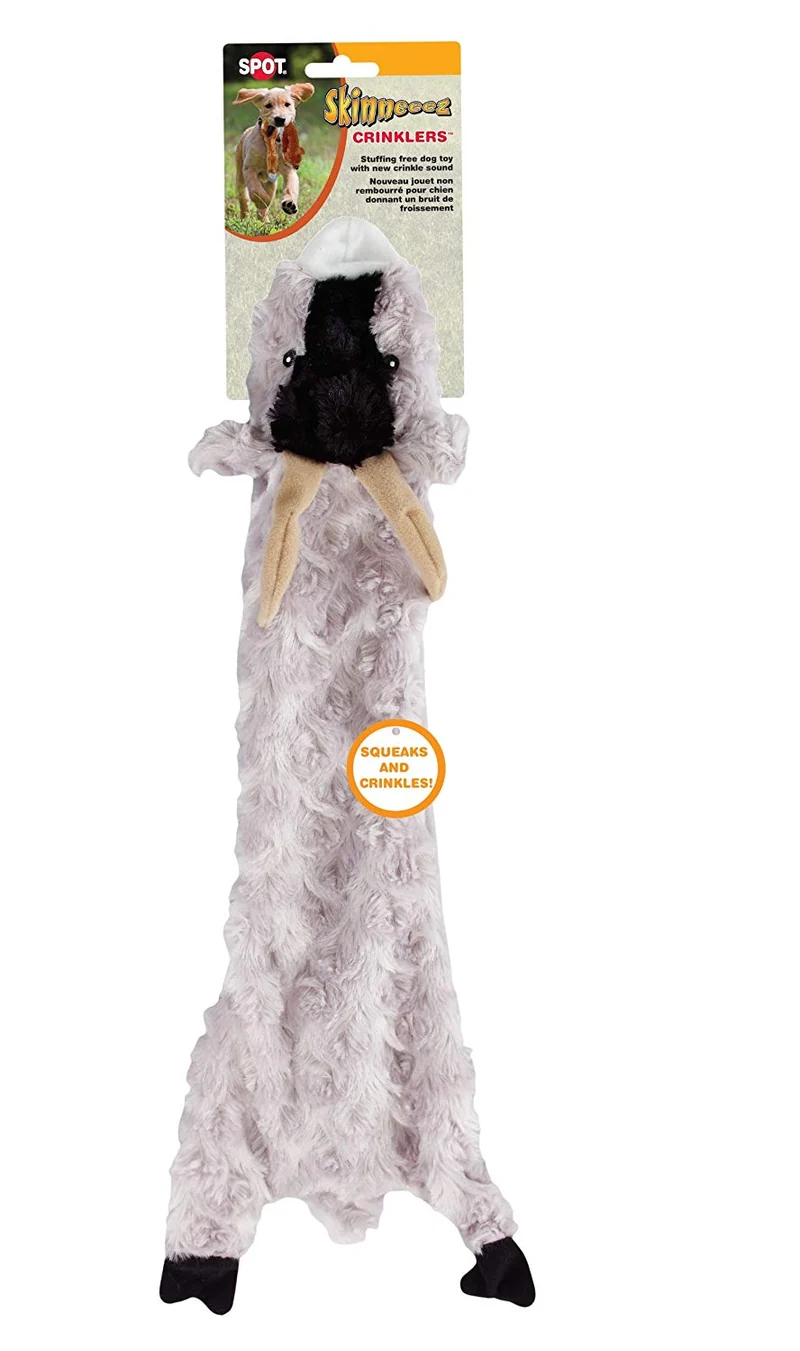 Juguete para perros Skinneeez Crinklers, duradero, sin relleno, antiarrugas, SPOT por Ethical Pet