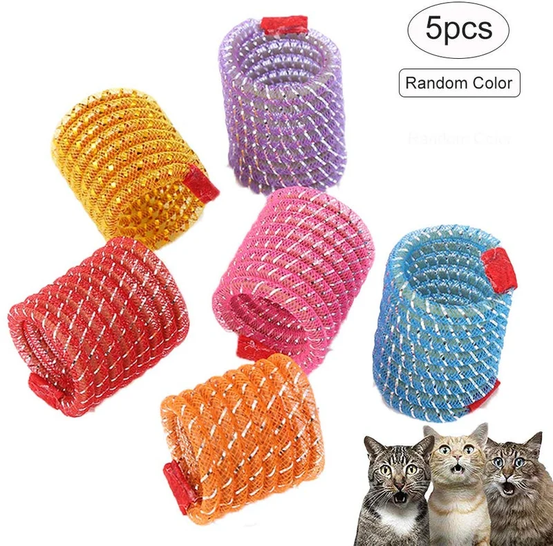 iSmarten - Muelles coloridos de plástico para gatos, gatitos, mascotas (color al azar)