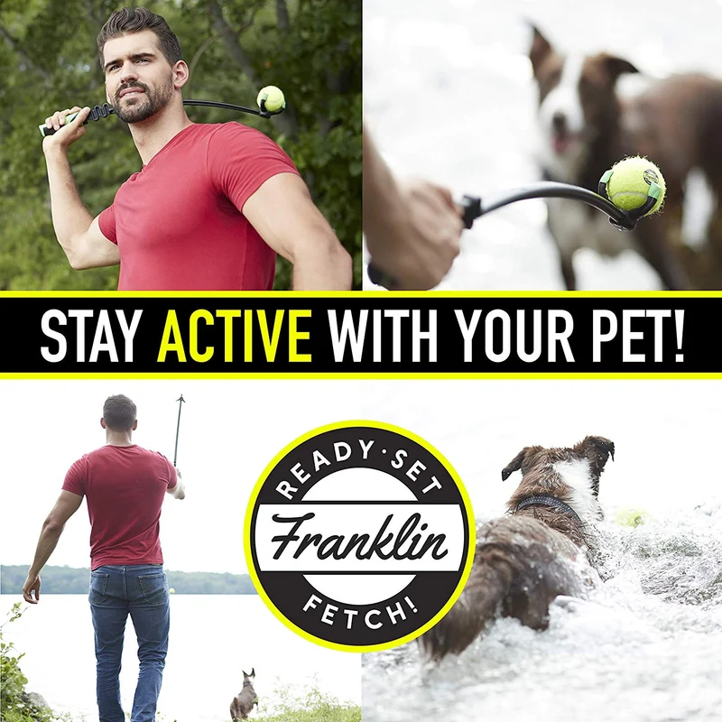 Franklin Pet Supply - Juguete para recoger perros, lanzador de pelotas de tenis, juego con tu perro, lanzador de pelotas de perro