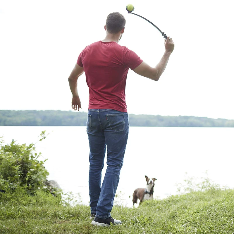 Franklin Pet Supply - Juguete para recoger perros, lanzador de pelotas de tenis, juego con tu perro, lanzador de pelotas de perro