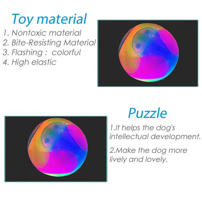 fineinno mascota Light-Up elástico bolas duradero intermitente Molar juguete interactivo para bola para gatos perros para lejos de aburrimiento