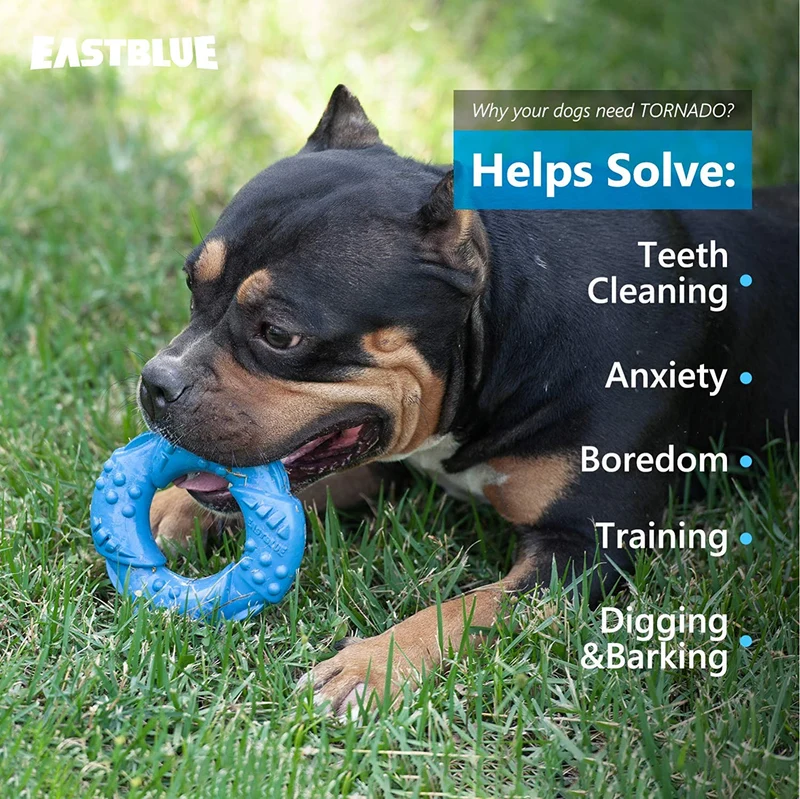 EASTBLUE Dog Chew Toy For Aggressive Chewers: Ultra-Tough Natural Rubber Puppy Chew Toy Nearly Indestructible For Medium And Large Breed