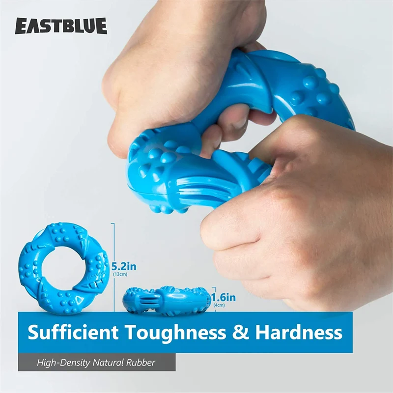 EASTBLUE Dog Chew Toy For Aggressive Chewers: Ultra-Tough Natural Rubber Puppy Chew Toy Nearly Indestructible For Medium And Large Breed
