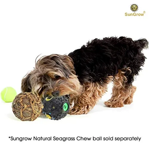 SunGrow - Dispensador interactivo de golosinas para perros, bola de rompecabezas de alimentos, para estimulación mental y física, aumenta el coeficiente intelectual, el aburrimiento y el rodadura