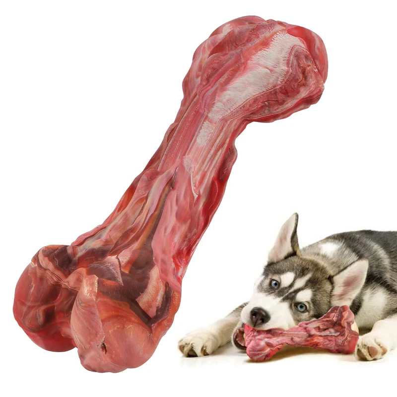 HIKISS Dog Chew Toy for Aggressive Chewers,Dog Toothbrush Chew Toy Stick Non-Toxic Rubber Dog Bone Toy Safe Reduces Boredom