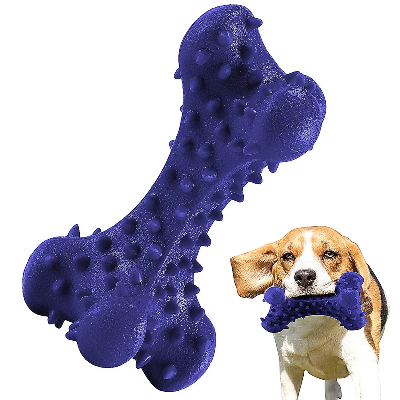 HIKISS Dog Chew Toy for Aggressive Chewers,Dog Toothbrush Chew Toy Stick Non-Toxic Rubber Dog Bone Toy Safe Reduces Boredom
