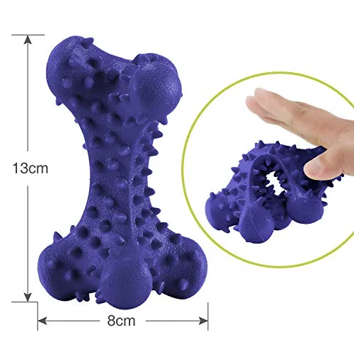 HIKISS Dog Chew Toy for Aggressive Chewers,Dog Toothbrush Chew Toy Stick Non-Toxic Rubber Dog Bone Toy Safe Reduces Boredom