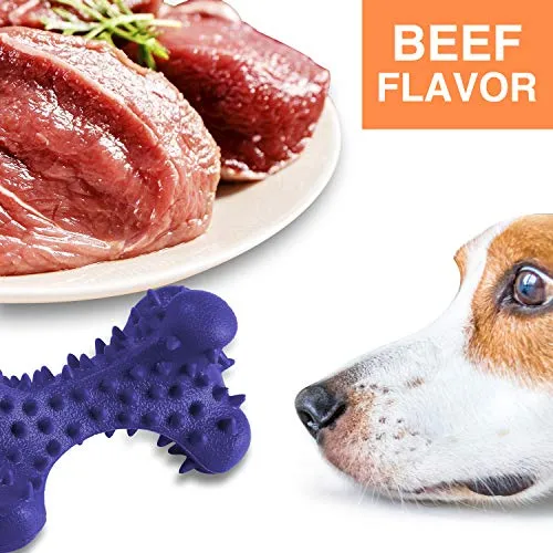 HIKISS Dog Chew Toy for Aggressive Chewers,Dog Toothbrush Chew Toy Stick Non-Toxic Rubber Dog Bone Toy Safe Reduces Boredom