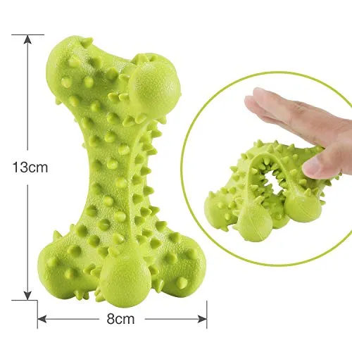 HIKISS Dog Chew Toy for Aggressive Chewers,Dog Toothbrush Chew Toy Stick Non-Toxic Rubber Dog Bone Toy Safe Reduces Boredom