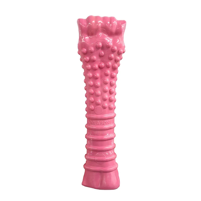 Nylabone - Masticable para perros con textura rosa, para sensibilización sobre el cáncer de mama, extragrande