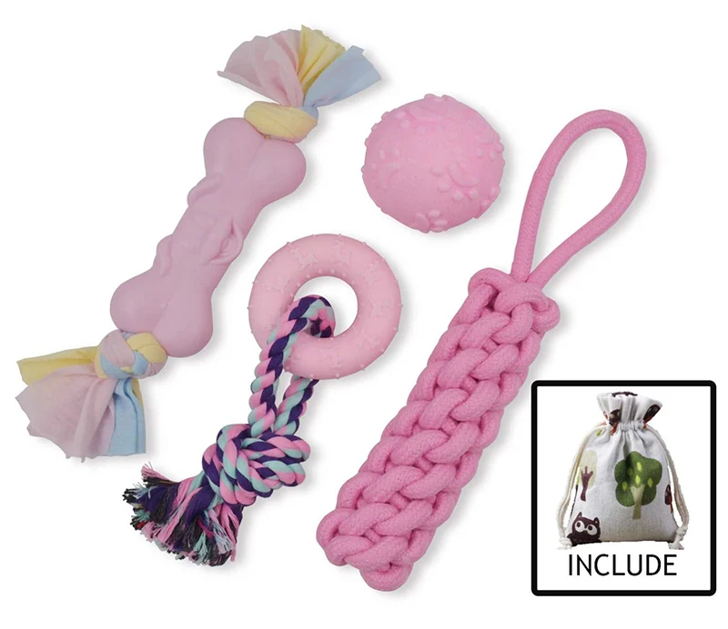 PEUPET Juguetes de dentición para cachorros, juguetes para masticar para perros con cuerda de algodón para cachorros y perros pequeños