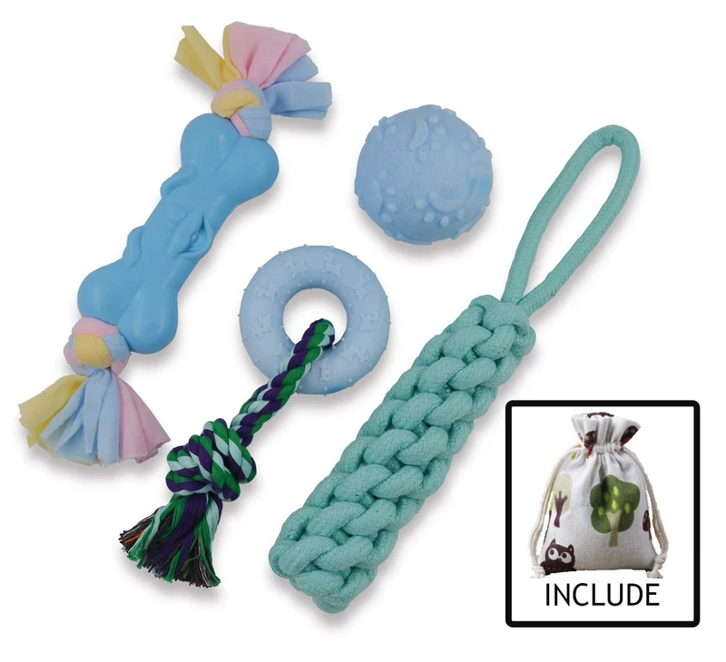 PEUPET Juguetes de dentición para cachorros, juguetes para masticar para perros con cuerda de algodón para cachorros y perros pequeños