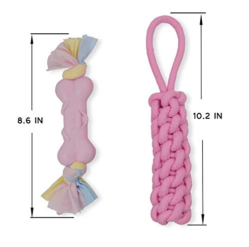 PEUPET Juguetes de dentición para cachorros, juguetes para masticar para perros con cuerda de algodón para cachorros y perros pequeños