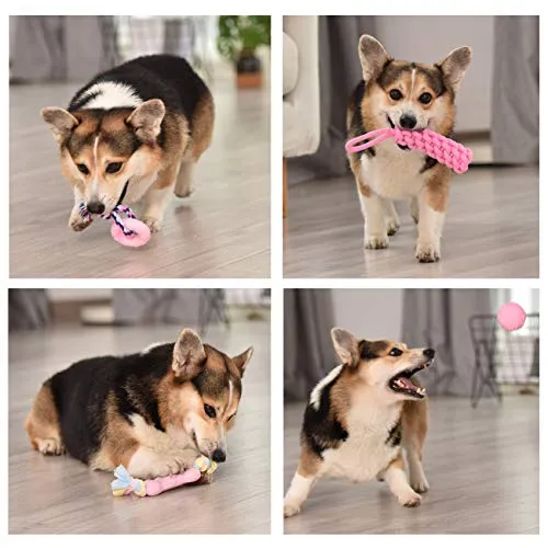 PEUPET Juguetes de dentición para cachorros, juguetes para masticar para perros con cuerda de algodón para cachorros y perros pequeños