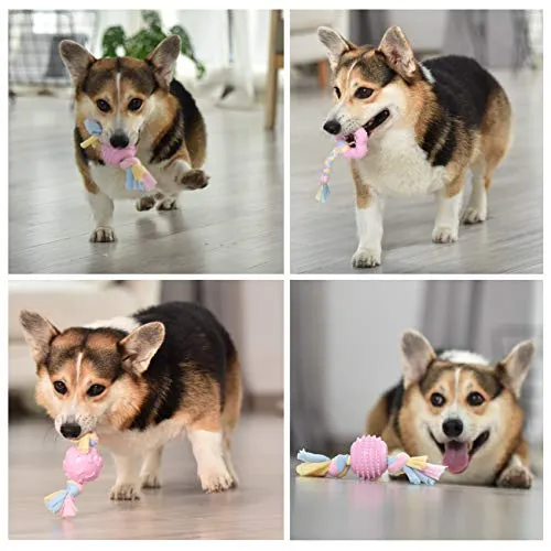 PEUPET Juguetes de dentición para cachorros, juguetes para masticar para perros con cuerda de algodón para cachorros y perros pequeños