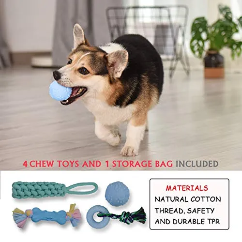 PEUPET Juguetes de dentición para cachorros, juguetes para masticar para perros con cuerda de algodón para cachorros y perros pequeños
