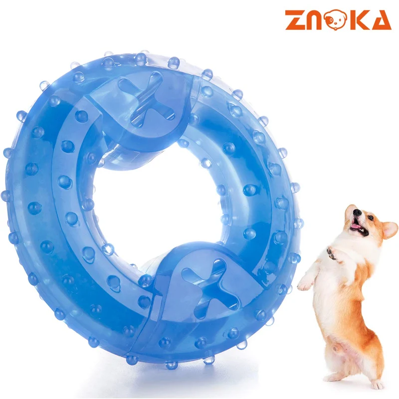 ZNOKA Pet Products Arctic Freeze Fetch Food Cooling Teether Chew Toy