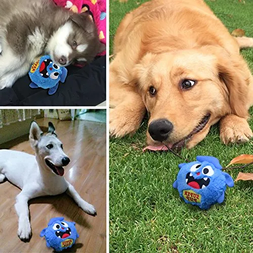 Petbobi Automatic Dog Toys Interactive Plush Giggle Ball Shake Squeak Crazy Bouncer Toys Exercise Electronic Toy for Puppy Motorized Entertainment for Pets