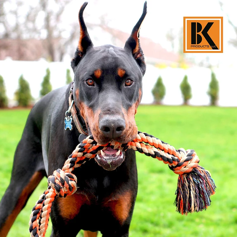 BK PRODUCTS LLC Juguetes para perros para masticadores agresivos, juego de 2 cuerdas para perros XL resistentes, juguete para cachorros de raza grande, perros medianos y grandes para masticar, dentición, Tug of War