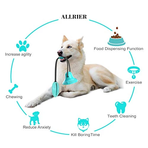Juguetes para masticar perros Allrier, para masticar agresivos, para adiestramiento de cachorros y perros, juguetes de cuerda de dentición para aburrimiento, rompecabezas para perros, juguetes de bola dispensadora de alimentos para perros pequeños y grand