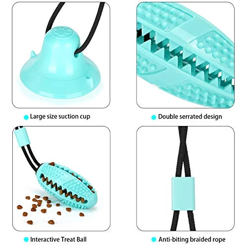 Juguetes para masticar perros Allrier, para masticar agresivos, para adiestramiento de cachorros y perros, juguetes de cuerda de dentición para aburrimiento, rompecabezas para perros, juguetes de bola dispensadora de alimentos para perros pequeños y grand