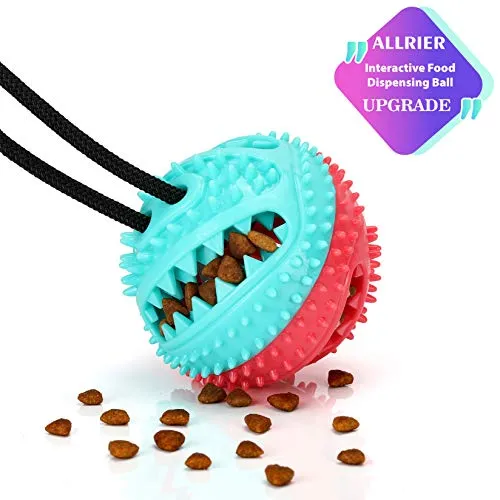 Juguetes para masticar perros Allrier, para masticar agresivos, para adiestramiento de cachorros y perros, juguetes de cuerda de dentición para aburrimiento, rompecabezas para perros, juguetes de bola dispensadora de alimentos para perros pequeños y grand