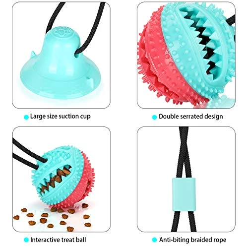 Juguetes para masticar perros Allrier, para masticar agresivos, para adiestramiento de cachorros y perros, juguetes de cuerda de dentición para aburrimiento, rompecabezas para perros, juguetes de bola dispensadora de alimentos para perros pequeños y grand