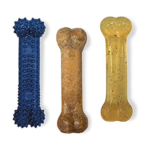 Juguetes para morder de huesos para perros, paquete triple, de Nylabone