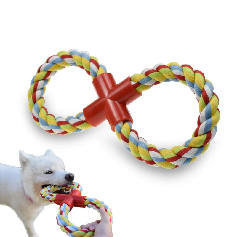 LECHONG Juguete de cuerda para perros para masticadores agresivos, 8 formas duraderas, juguetes de entrenamiento para perros grandes, juguete de juguete para masticar y jugar