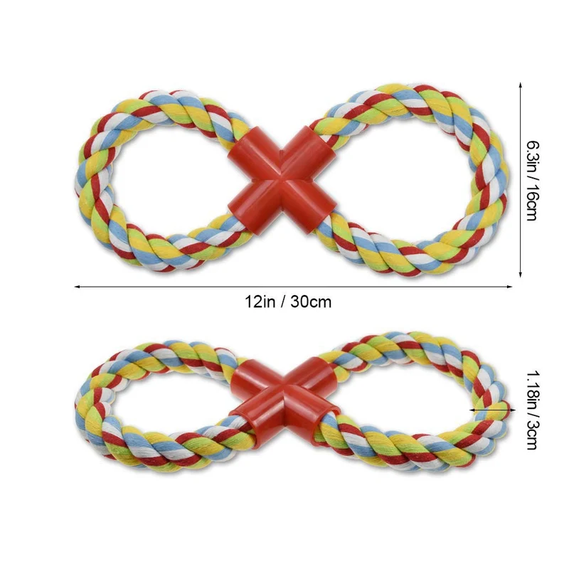 LECHONG Juguete de cuerda para perros para masticadores agresivos, 8 formas duraderas, juguetes de entrenamiento para perros grandes, juguete de juguete para masticar y jugar