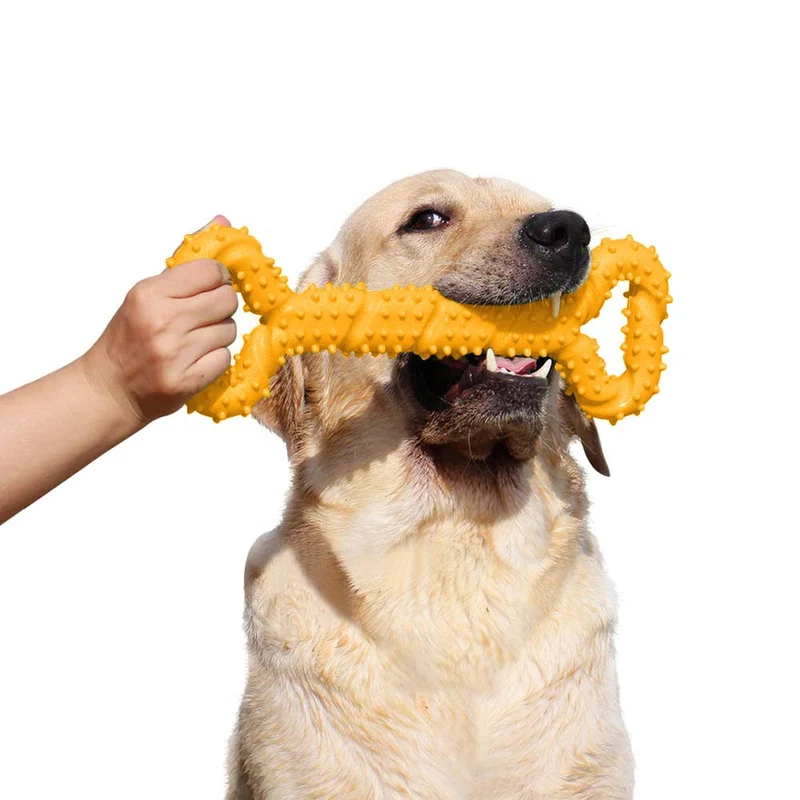 LECHONG Juguetes para masticar para perros de 13 pulgadas, forma de hueso, juguetes para perros extra grandes con diseño convexo, juguete fuerte para masticadores agresivos, limpieza de dientes para perros medianos y grandes