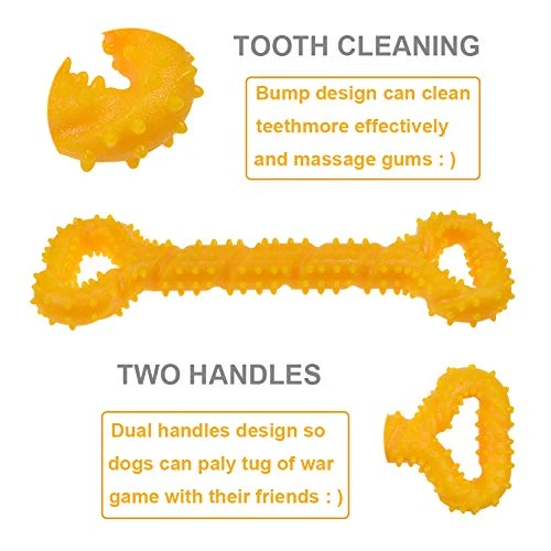 LECHONG Juguetes para masticar para perros de 13 pulgadas, forma de hueso, juguetes para perros extra grandes con diseño convexo, juguete fuerte para masticadores agresivos, limpieza de dientes para perros medianos y grandes