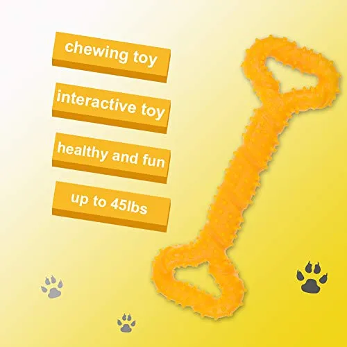 LECHONG Juguetes para masticar para perros de 13 pulgadas, forma de hueso, juguetes para perros extra grandes con diseño convexo, juguete fuerte para masticadores agresivos, limpieza de dientes para perros medianos y grandes