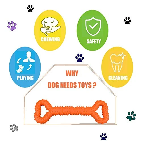 LECHONG Juguetes para masticar para perros de 13 pulgadas, forma de hueso, juguetes para perros extra grandes con diseño convexo, juguete fuerte para masticadores agresivos, limpieza de dientes para perros medianos y grandes