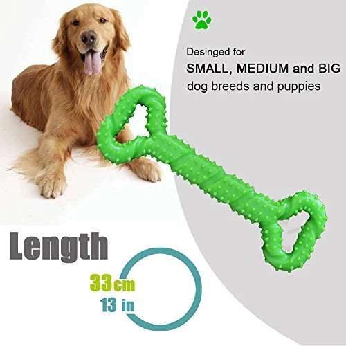 LECHONG Juguetes para masticar para perros de 13 pulgadas, forma de hueso, juguetes para perros extra grandes con diseño convexo, juguete fuerte para masticadores agresivos, limpieza de dientes para perros medianos y grandes