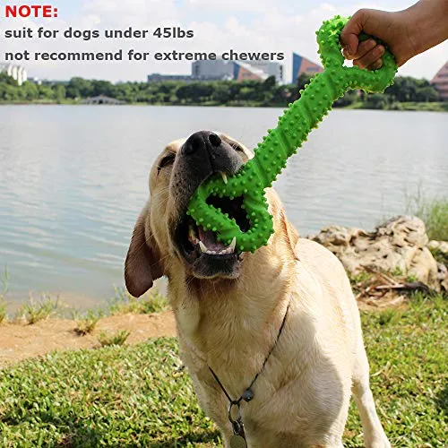 LECHONG Juguetes para masticar para perros de 13 pulgadas, forma de hueso, juguetes para perros extra grandes con diseño convexo, juguete fuerte para masticadores agresivos, limpieza de dientes para perros medianos y grandes