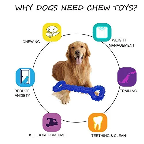 LECHONG Juguetes para masticar para perros de 13 pulgadas, forma de hueso, juguetes para perros extra grandes con diseño convexo, juguete fuerte para masticadores agresivos, limpieza de dientes para perros medianos y grandes