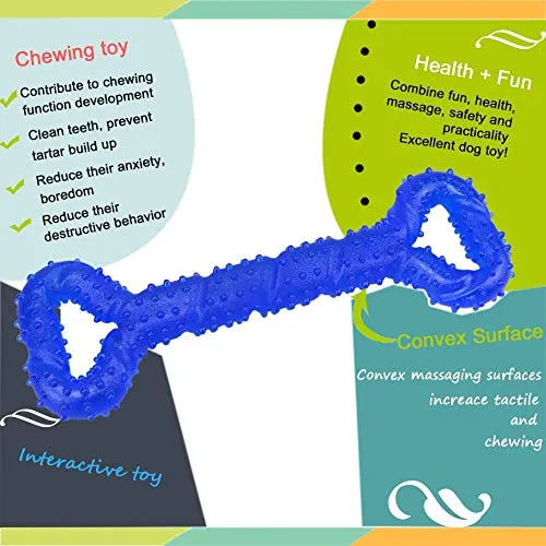 LECHONG Juguetes para masticar para perros de 13 pulgadas, forma de hueso, juguetes para perros extra grandes con diseño convexo, juguete fuerte para masticadores agresivos, limpieza de dientes para perros medianos y grandes