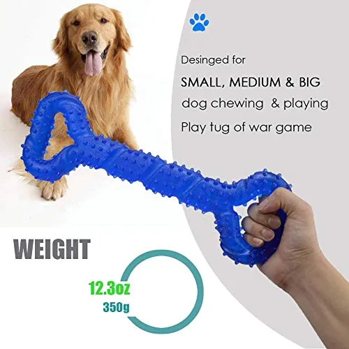 LECHONG Juguetes para masticar para perros de 13 pulgadas, forma de hueso, juguetes para perros extra grandes con diseño convexo, juguete fuerte para masticadores agresivos, limpieza de dientes para perros medianos y grandes