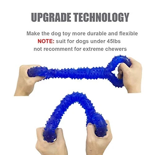 LECHONG Juguetes para masticar para perros de 13 pulgadas, forma de hueso, juguetes para perros extra grandes con diseño convexo, juguete fuerte para masticadores agresivos, limpieza de dientes para perros medianos y grandes