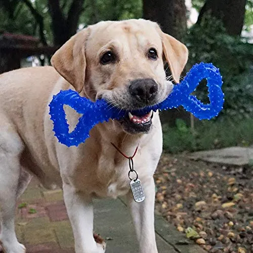 LECHONG Juguetes para masticar para perros de 13 pulgadas, forma de hueso, juguetes para perros extra grandes con diseño convexo, juguete fuerte para masticadores agresivos, limpieza de dientes para perros medianos y grandes