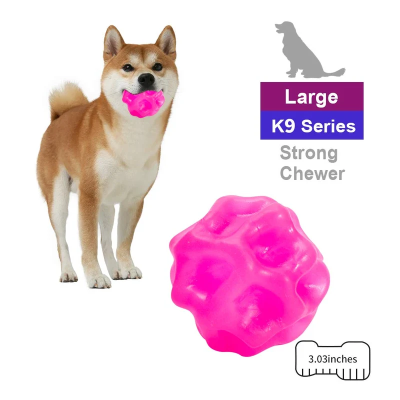 EETOYS K9 Max Juguetes para perros duraderos para masticadores agresivos, reemplazo de por vida garantizado, no tóxico, de goma TPE, dispensador de golosinas, bola para perros pequeños y medianos