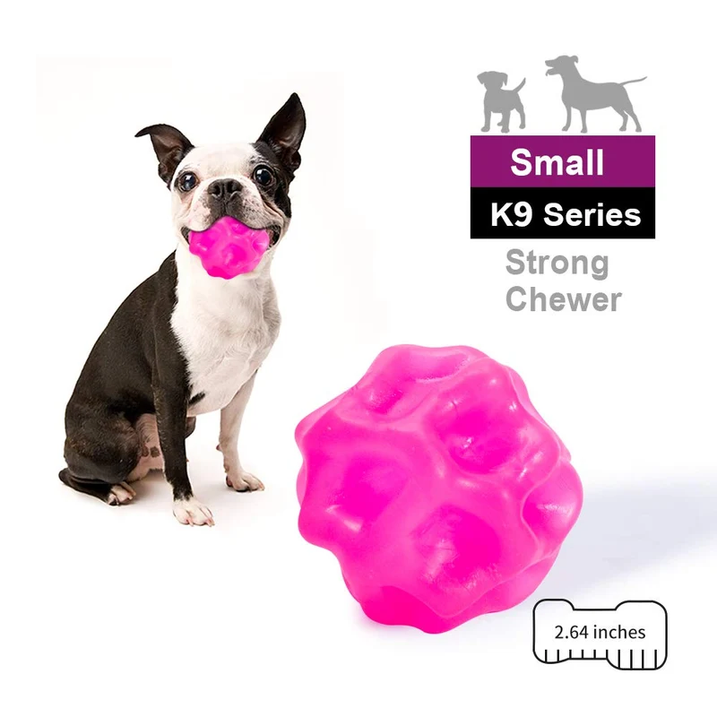 EETOYS K9 Max Juguetes para perros duraderos para masticadores agresivos, reemplazo de por vida garantizado, no tóxico, de goma TPE, dispensador de golosinas, bola para perros pequeños y medianos