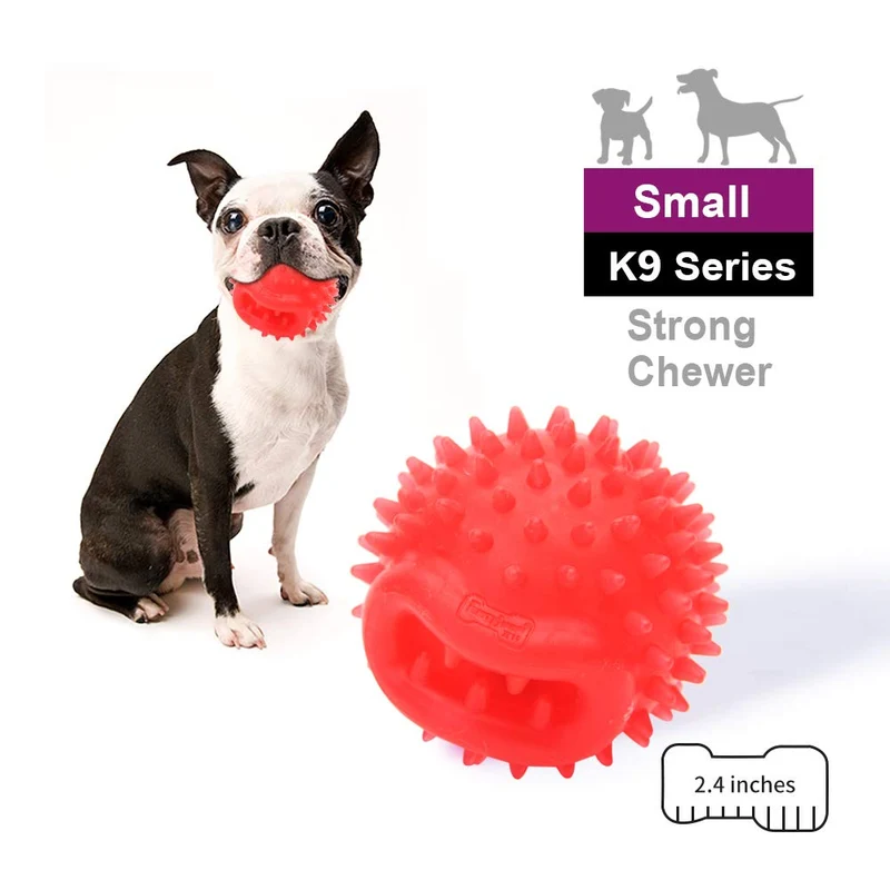 EETOYS K9 Max Juguetes para perros duraderos para masticadores agresivos, reemplazo de por vida garantizado, no tóxico, de goma TPE, dispensador de golosinas, bola para perros pequeños y medianos