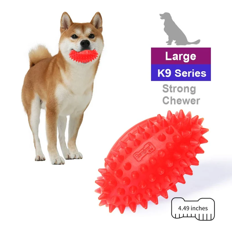 EETOYS K9 Max Juguetes para perros duraderos para masticadores agresivos, reemplazo de por vida garantizado, no tóxico, de goma TPE, dispensador de golosinas, bola para perros pequeños y medianos