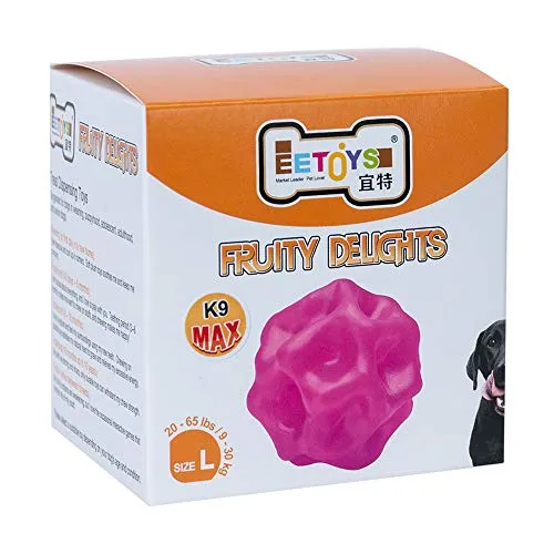EETOYS K9 Max Juguetes para perros duraderos para masticadores agresivos, reemplazo de por vida garantizado, no tóxico, de goma TPE, dispensador de golosinas, bola para perros pequeños y medianos